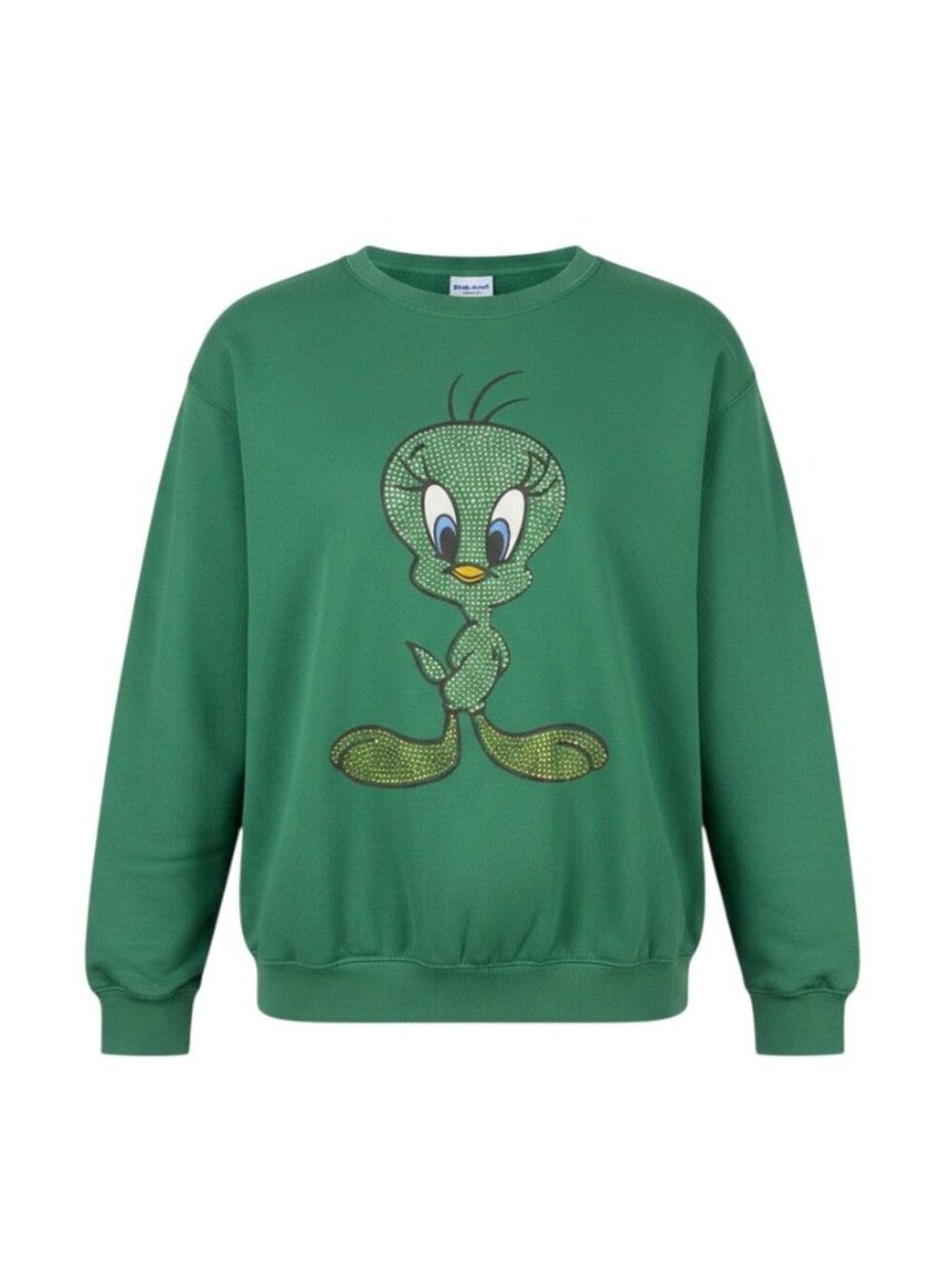 Looney Tunes XL Green Womens Crewneck Sweatshirt Tweety Graphic